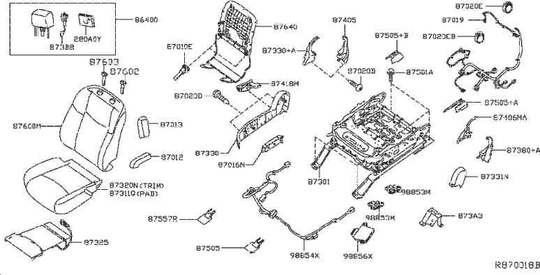 Diagram FRONT SEAT for your Nissan Titan XD